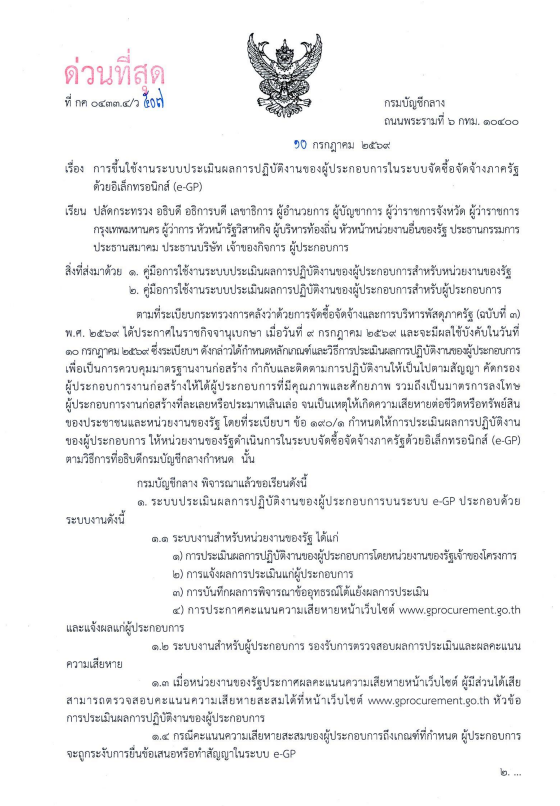 ภาพปกเอกสาร ด่วนที่สุด ที่ กค 0433.4/
